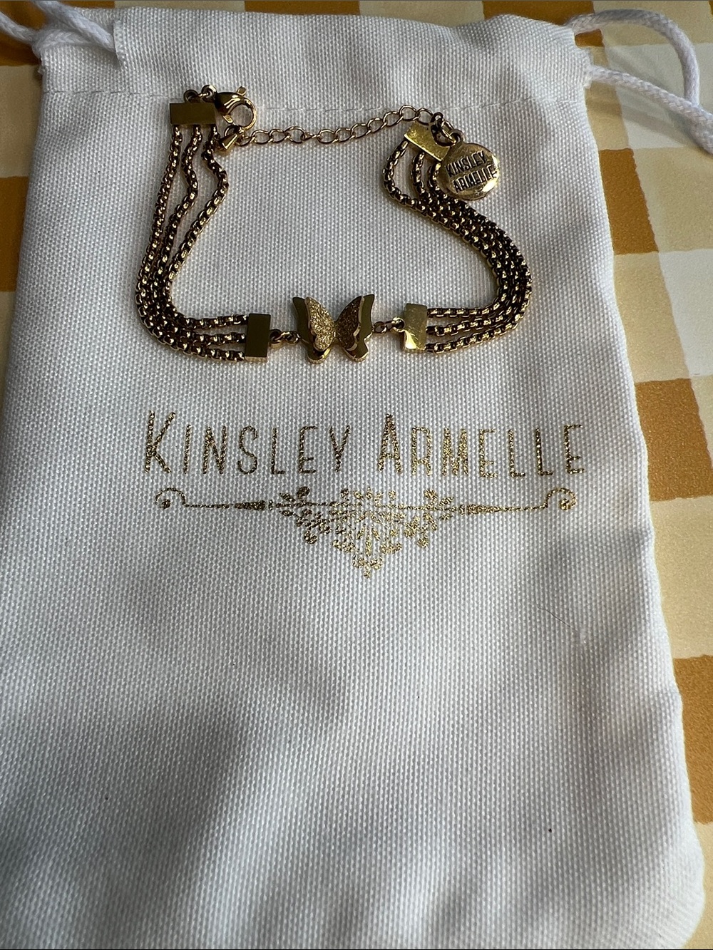 Kinsley Armelle Gold Butterfly Multi-Strand Bracelet